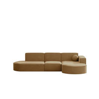 GARTENECKSOFA L-Form Garten Modena L Patio Capucino Rechts - Cappuccino, Holz/Textil (296/78/165cm) - Kaiser Möbel
