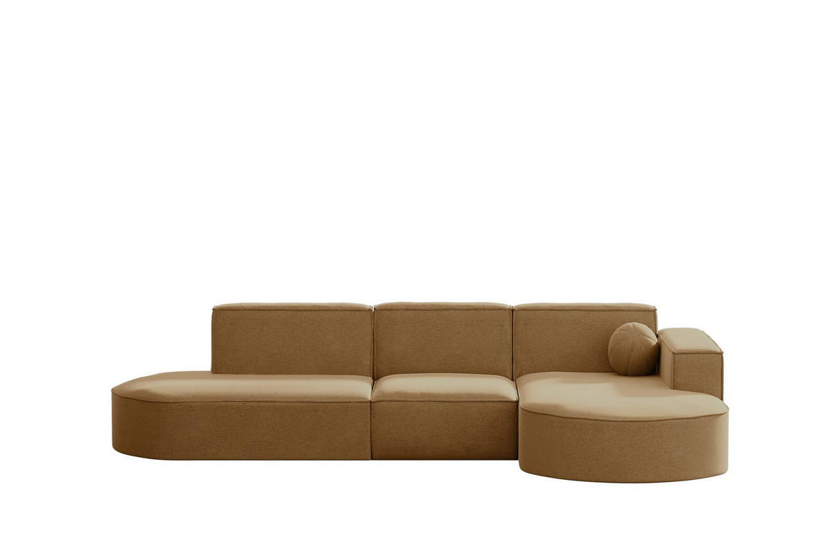 GARTENECKSOFA L-Form Garten Modena L Patio Capucino Rechts - Cappuccino, Holz/Textil (296/78/165cm) - Kaiser Möbel