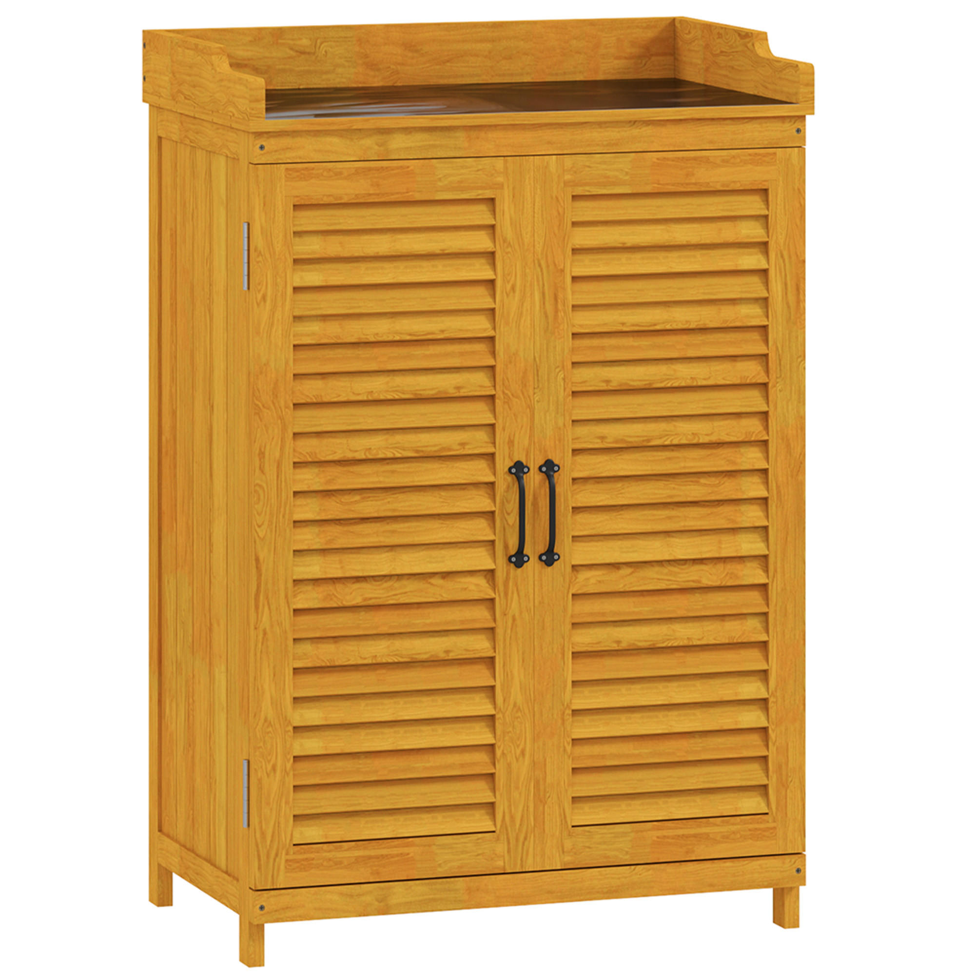 GARTENSCHRANK 65x40x98 cm Holz gelb - Gelb, Holz (65.5/98.5/40cm) - LEBENLANG
