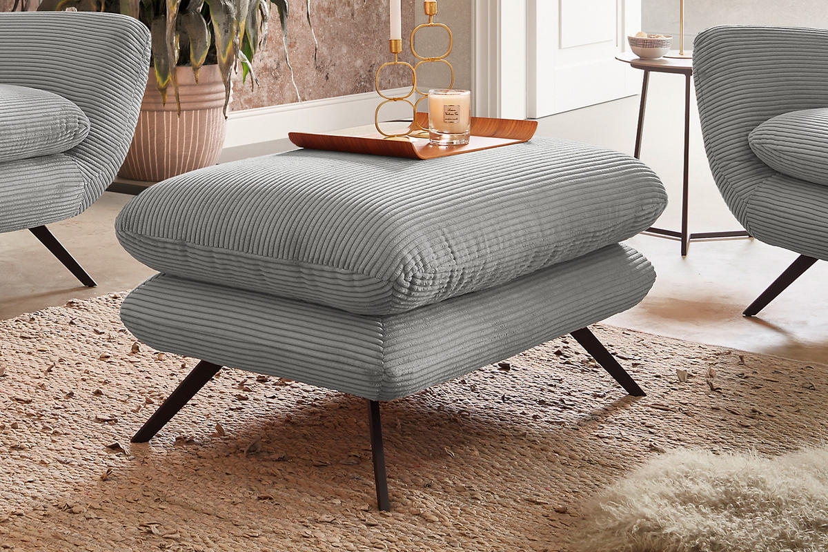 SESSEL CHARME Hellgrau - Hellgrau/Schwarz, Textil/Metall (100/106/95cm) - KAWOLA