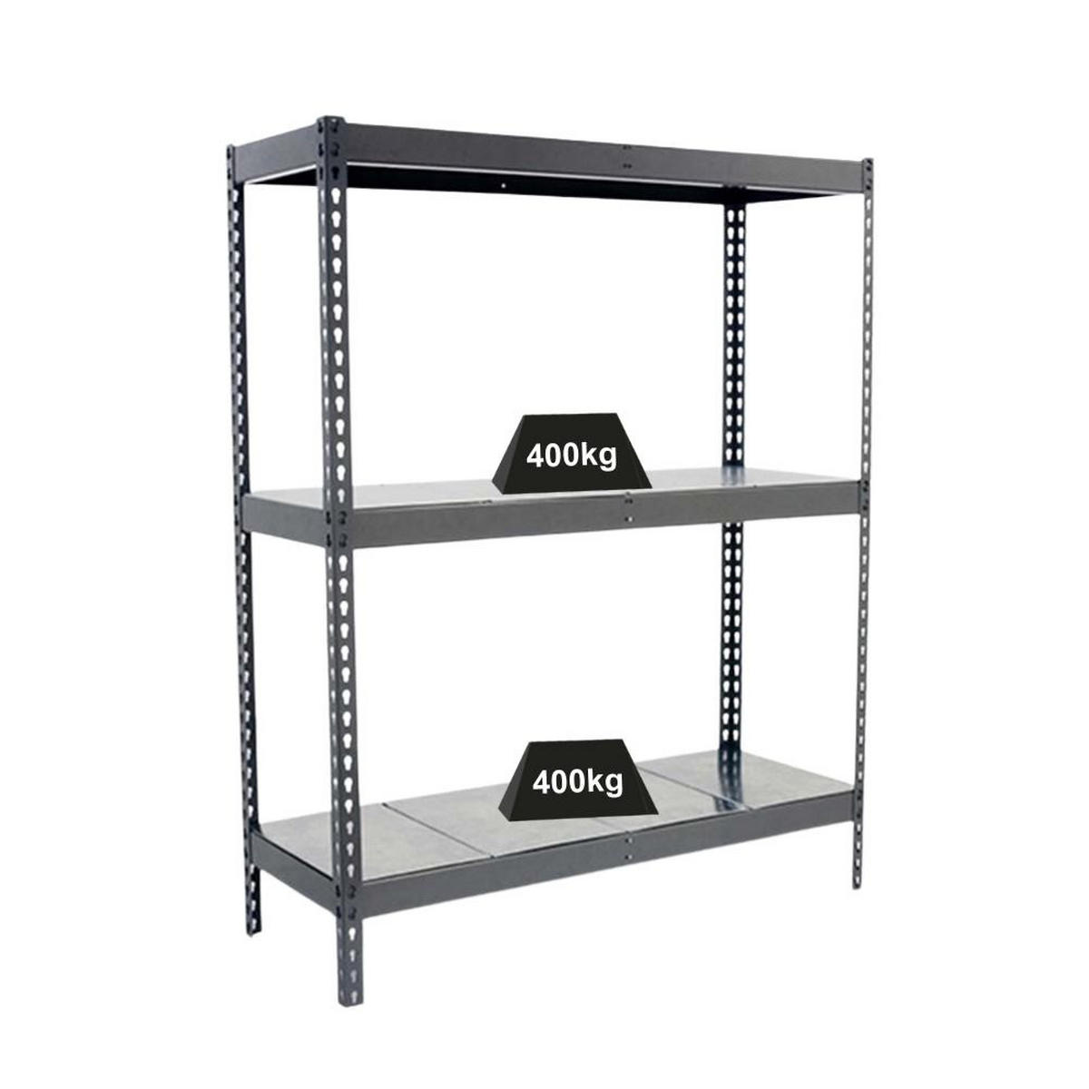 SCHWERLASTREGAL MID METAL YETI THREE | HxBxT 150x120x75cm | Fachlast 400kg | Grau - Grau, Metall (120/150/75cm) - PROREGAL