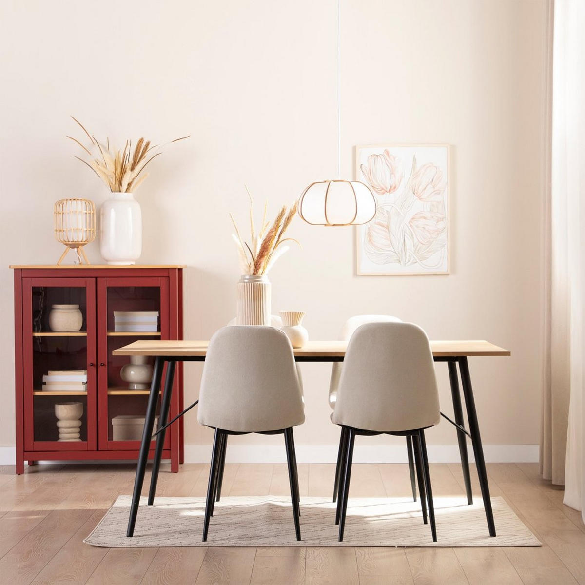 ESSZIMMERSTUHL Ellis Beige 45 cm x 86 cm - Sandfarben, Textil (45/86/52cm)