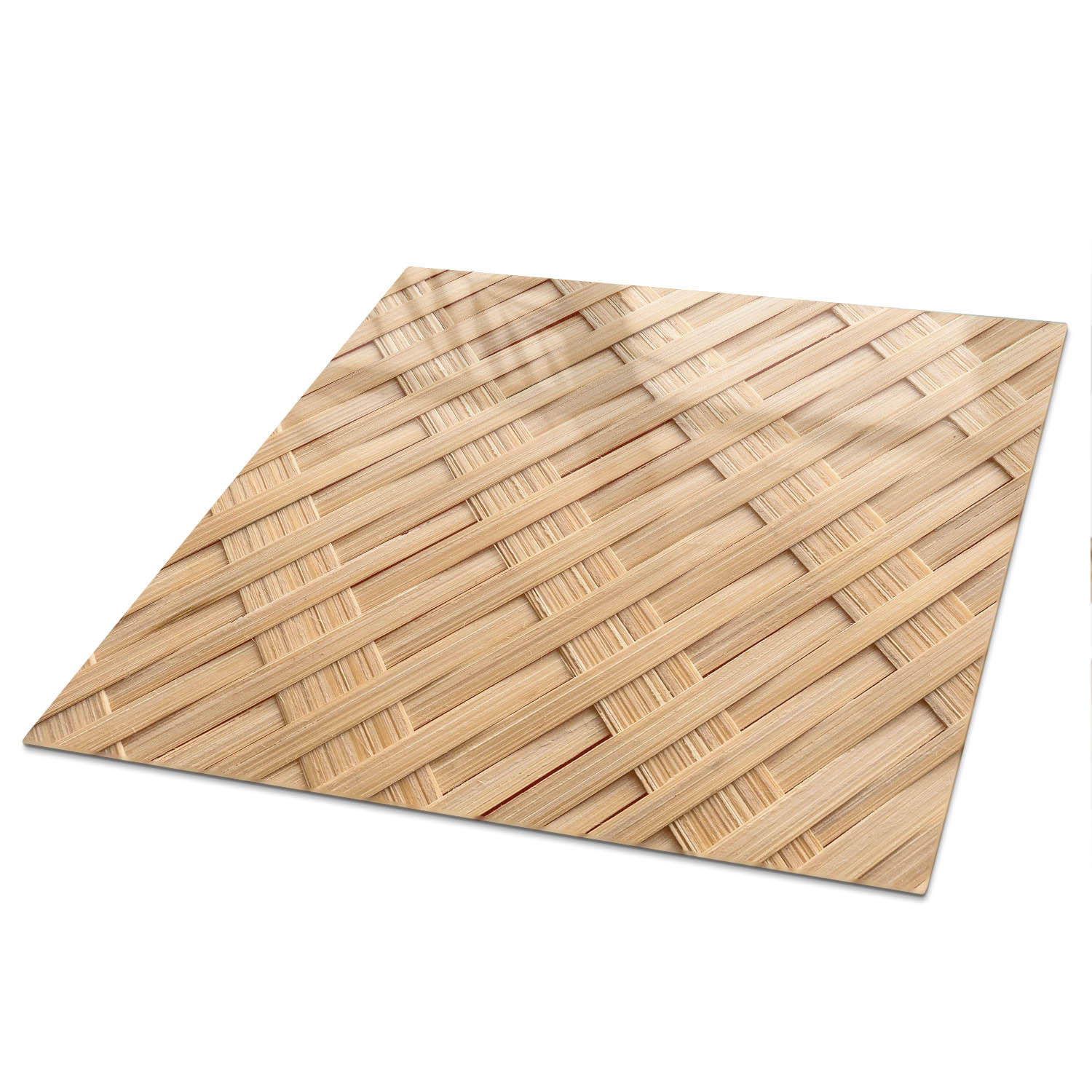 TISCHPLATTE 50x50 cm – Geflochtene Textur - Blau, Glas (50/50/0.4cm) - Wallfluent