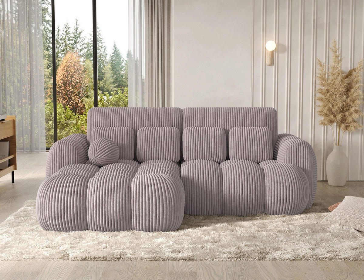 ECKSOFA COVELION L-Form – Schlaffunktion, Bettkasten, Wellenfederung, HR-Kaltschaum, inkl. Kissen, moderner Wohnkomfort - Hellgrau, Kunststoff (260/167cm) - Wohnideebilder