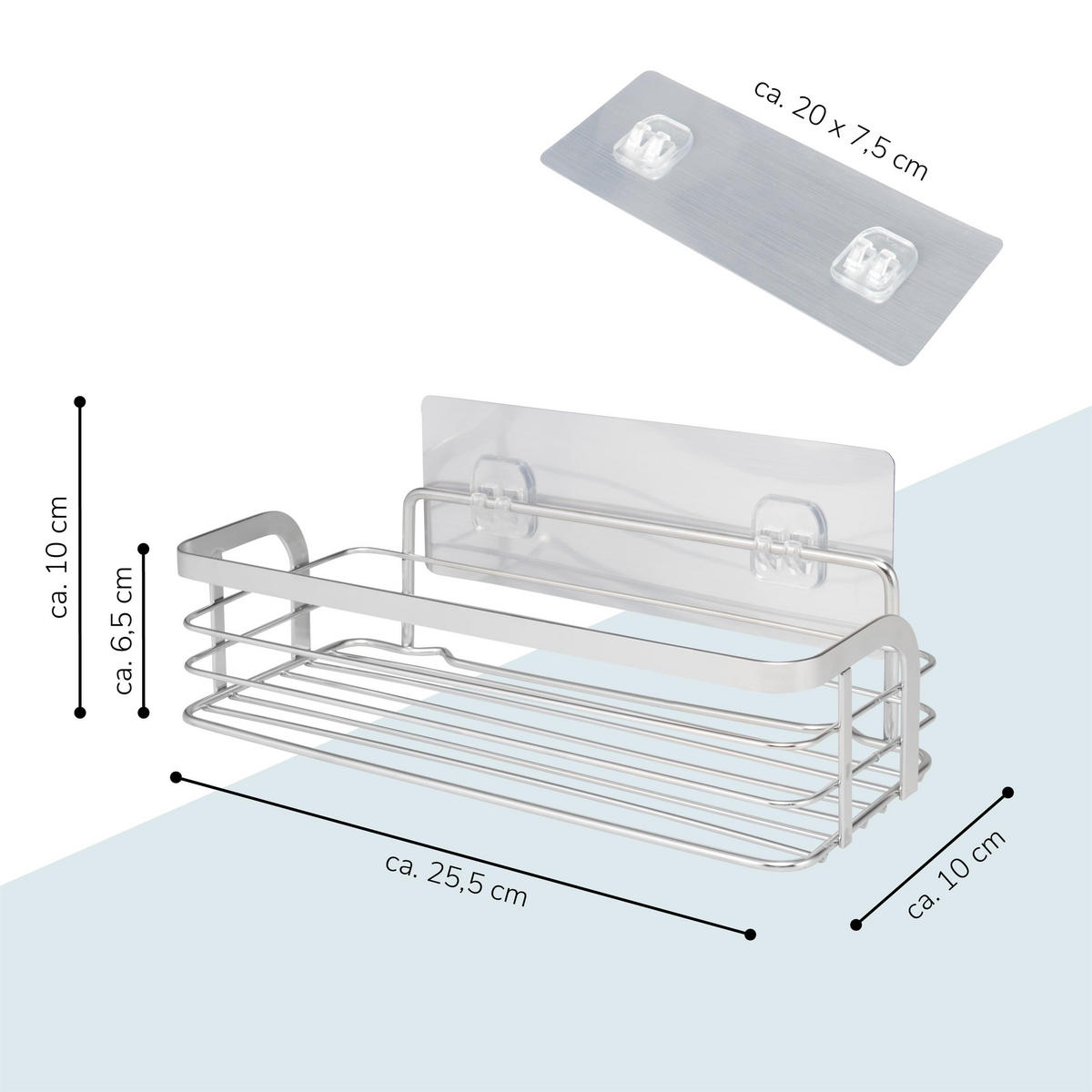 ABLAGEKORB, silber - Edelstahlfarben, Metall (25.5/6.5/10cm) - bremermann