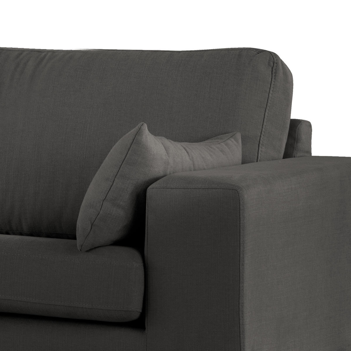 ECKSOFA mit Ottomane - Eichefarben/Anthrazit, Naturmaterialien/Eichenholz (287/219cm) - home24
