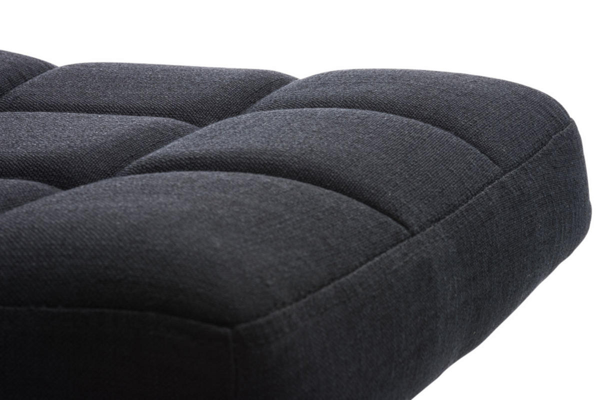 BARHOCKER 2er Set Stoff schwarz - Chromfarben/Schwarz, Textil/Metall (46/94/47cm) - CLP