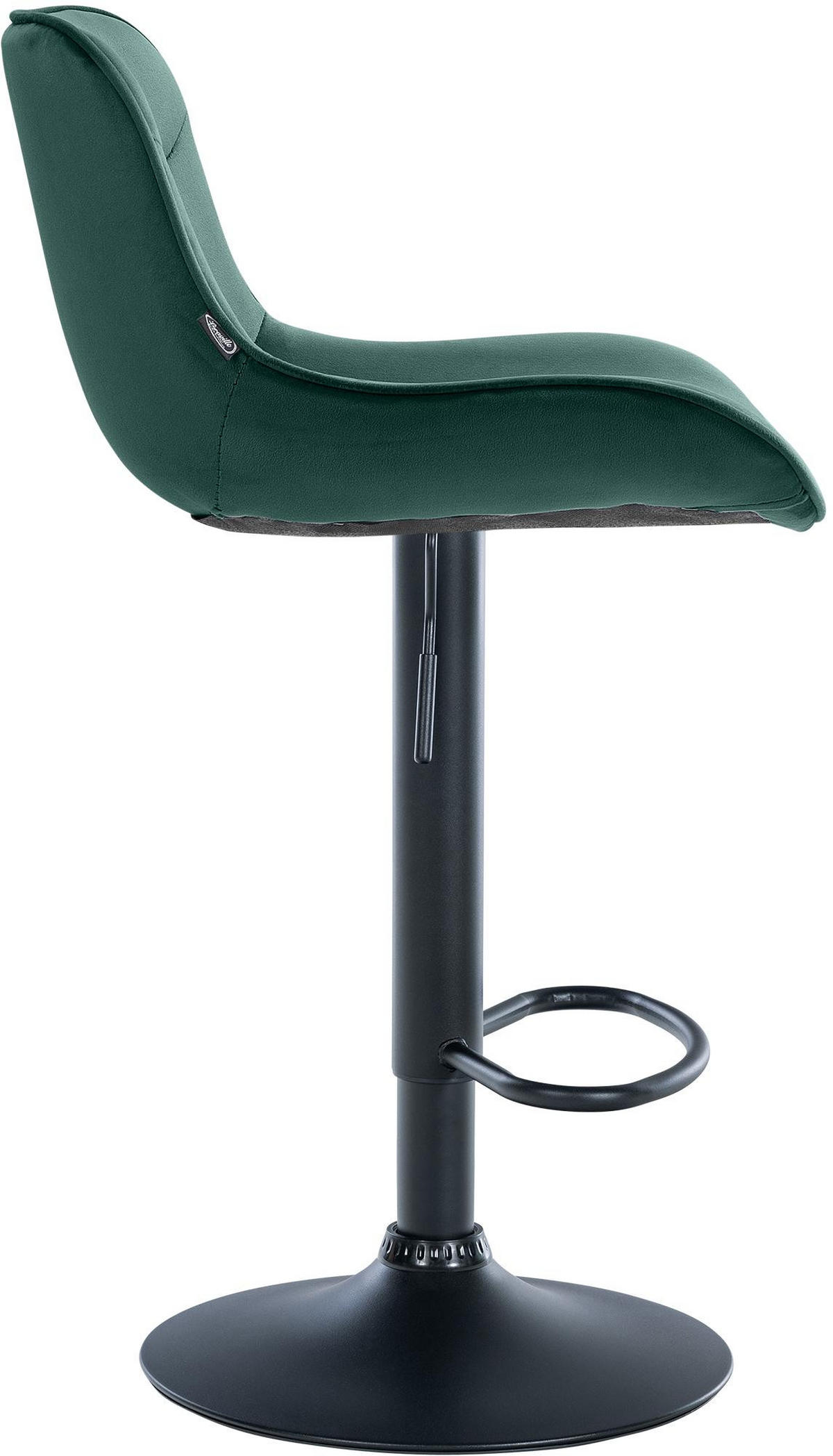 BARHOCKER 2er Set Samt grün - Schwarz/Grün, Textil/Metall (49/85/51cm) - CLP