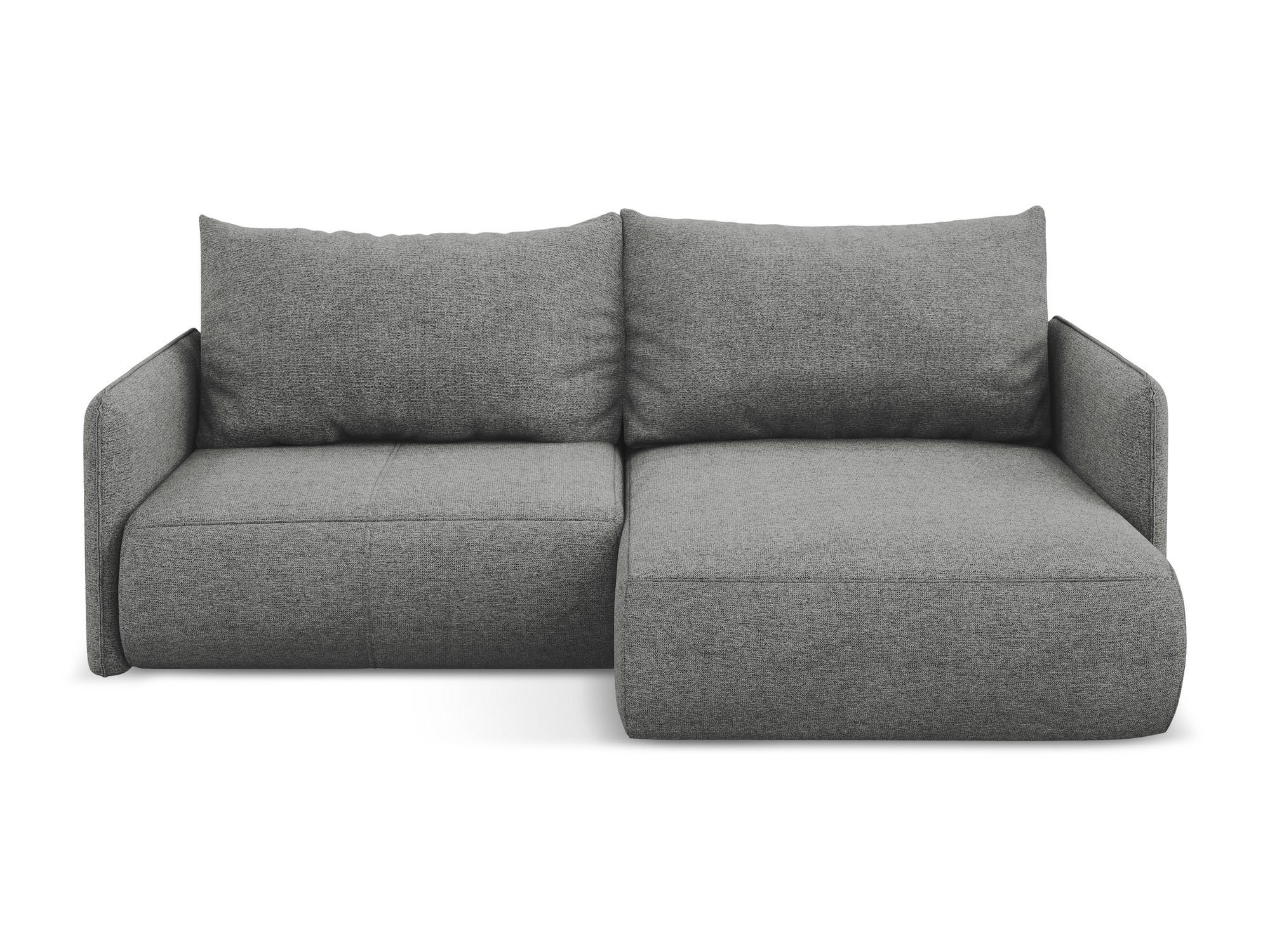 ECKSOFA mit Schlaffunktion Chenille Stoff Grau - Schieferfarben/Schwarz, Kunststoff/Textil (207/148cm) - Makamii