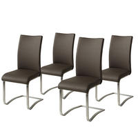 FREISCHWINGER - Edelstahlfarben/Braun, Leder/Metall (43/103/52cm) - home24