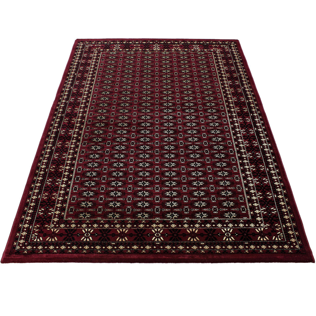 ORIENTTEPPICH Kurzflor klassisch Polypropylen Wohnzimmer Rot Läufer 80x150 - Rot, Textil (80/150cm) - KADIMA DESIGN