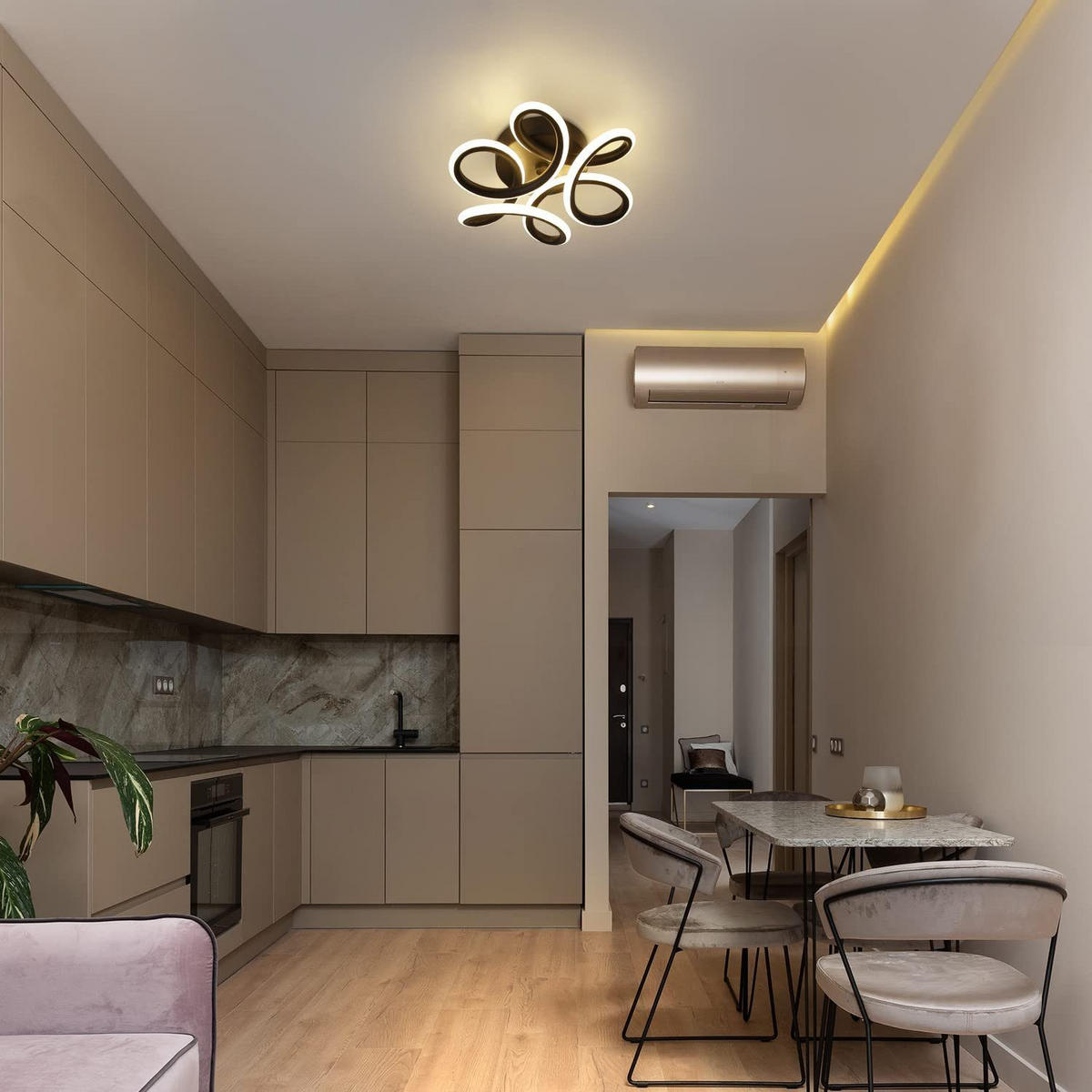 LED-DECKENLEUCHTE Naxis 27/27/9 cm - Schwarz, Metall (27/27/9cm) - Nettlife