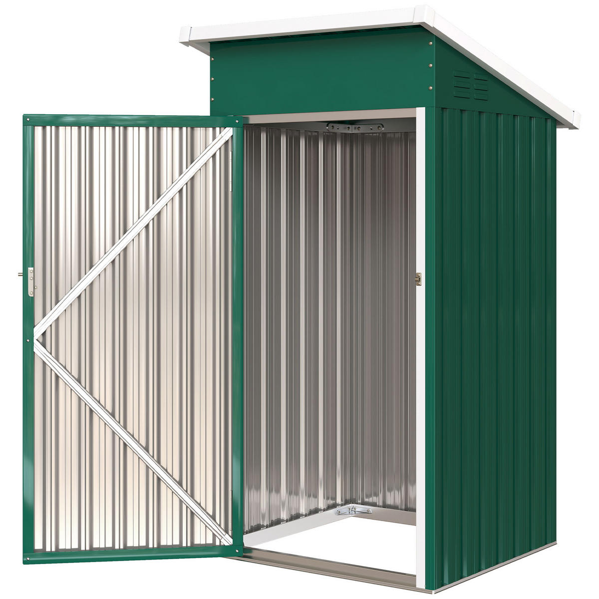 GARTENHAUS 0,74 m² , abschließbarer Tür und Belüftung ,107,5 x 91 x 185 cm,Grün - Grün, Metall (91/185/107.5cm) - Vallsero
