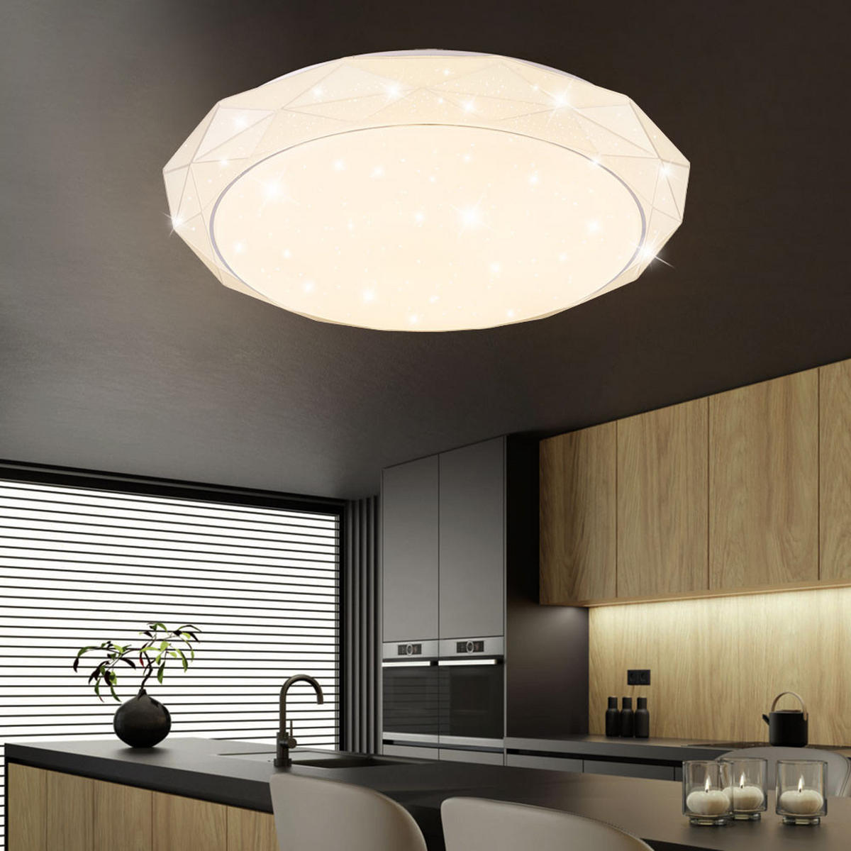 LED DECKENLEUCHTE Metall Weiß - Weiß, Metall (50/50/9cm) - Globo Lighting