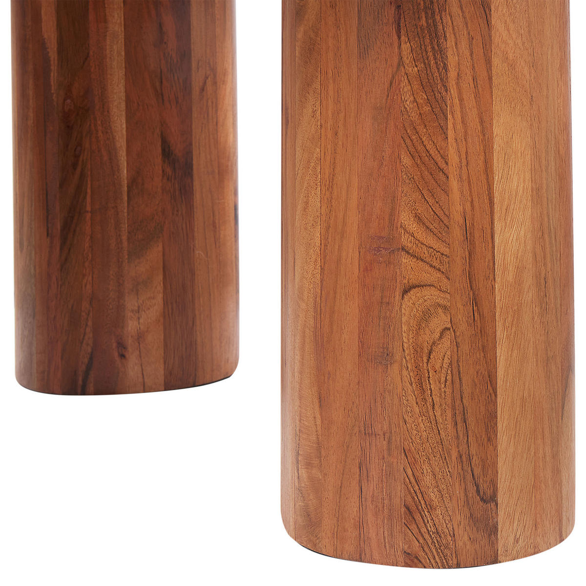 COUCHTISCH Akazienholz hellbraun rund 81 cm Colina - Hellbraun, Holz (81/81/36cm) - Beliani