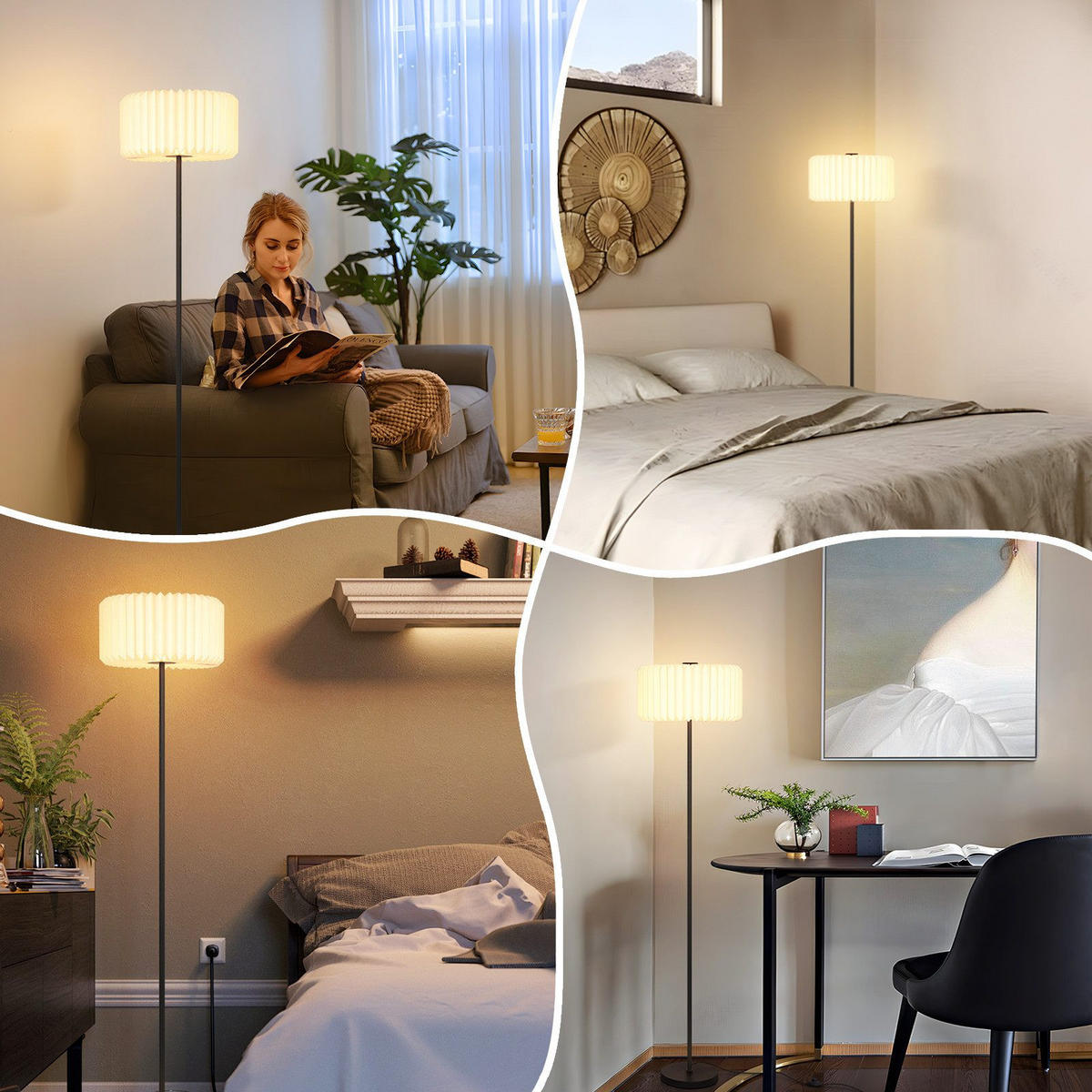 LED STEHLAMPE FRANZ II 35/35/152 cm - Weiß, Metall (35/35/152cm) - Nettlife