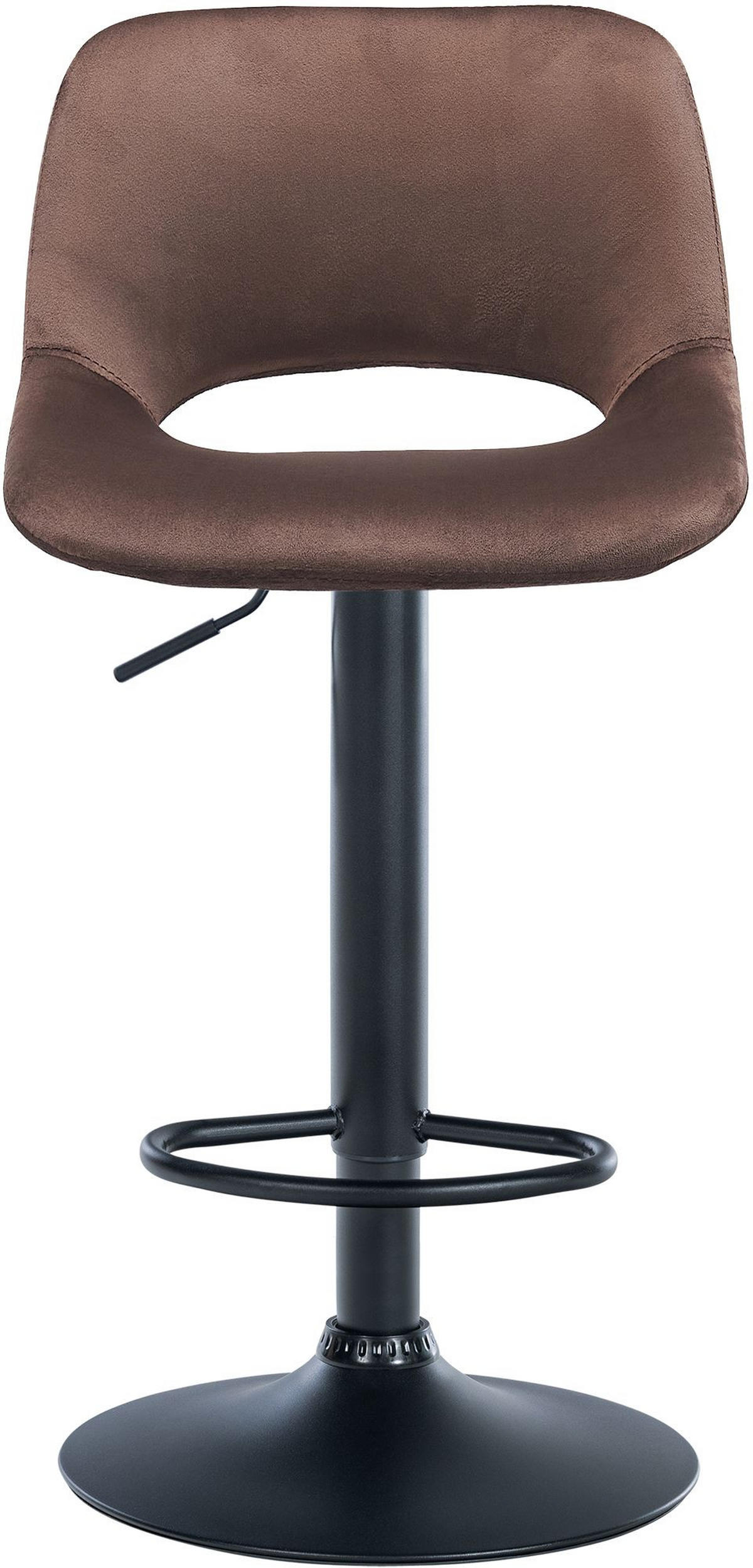 BARHOCKER JAKSON Braun Samt Schwarz - Braun, Textil/Metall (42/86/46cm) - DELUKE