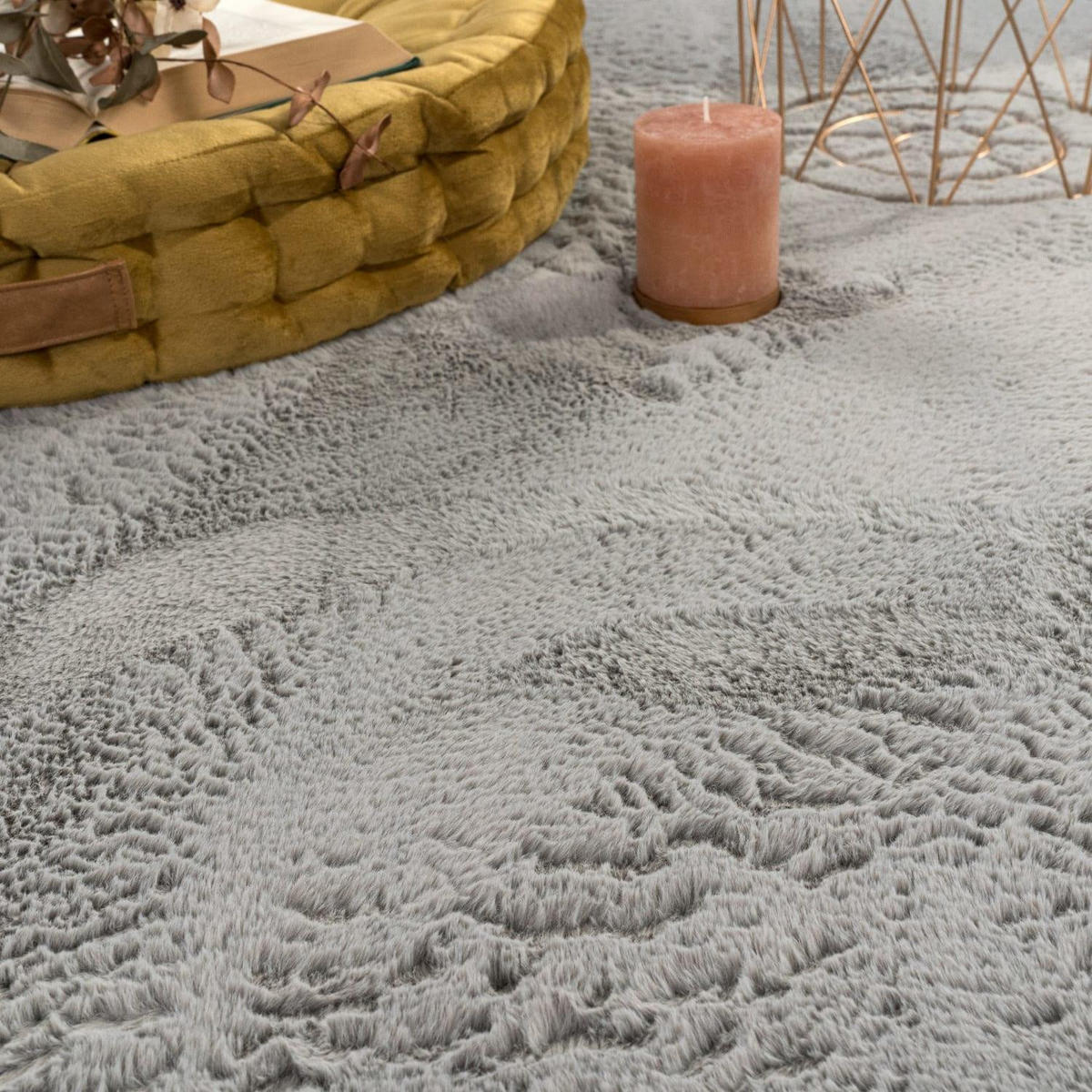 HOCHFLORTEPPICH 160/160 cm Soft 380 - Grau, Textil (160/160cm) - Paco Home