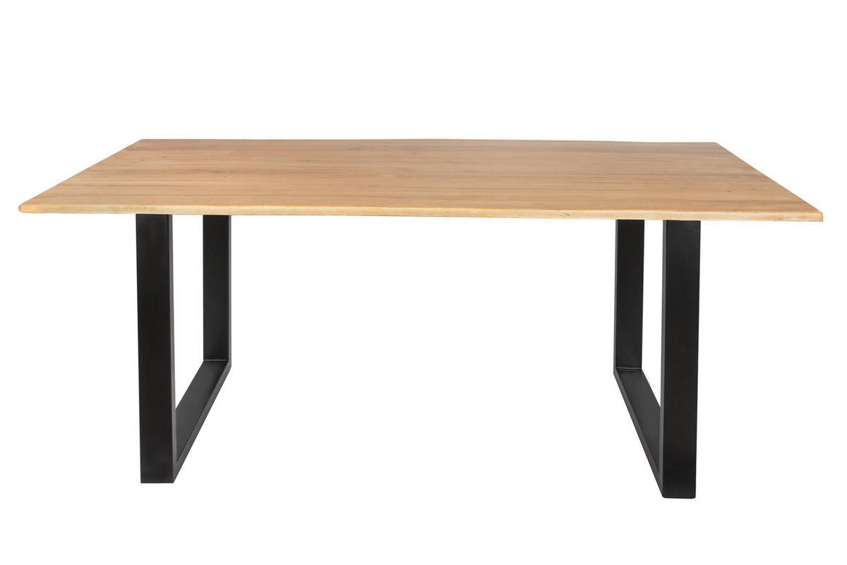 ESSTISCH MAILO - Beige/Schwarz, Holz/Metall (85/160/77cm) - SAM