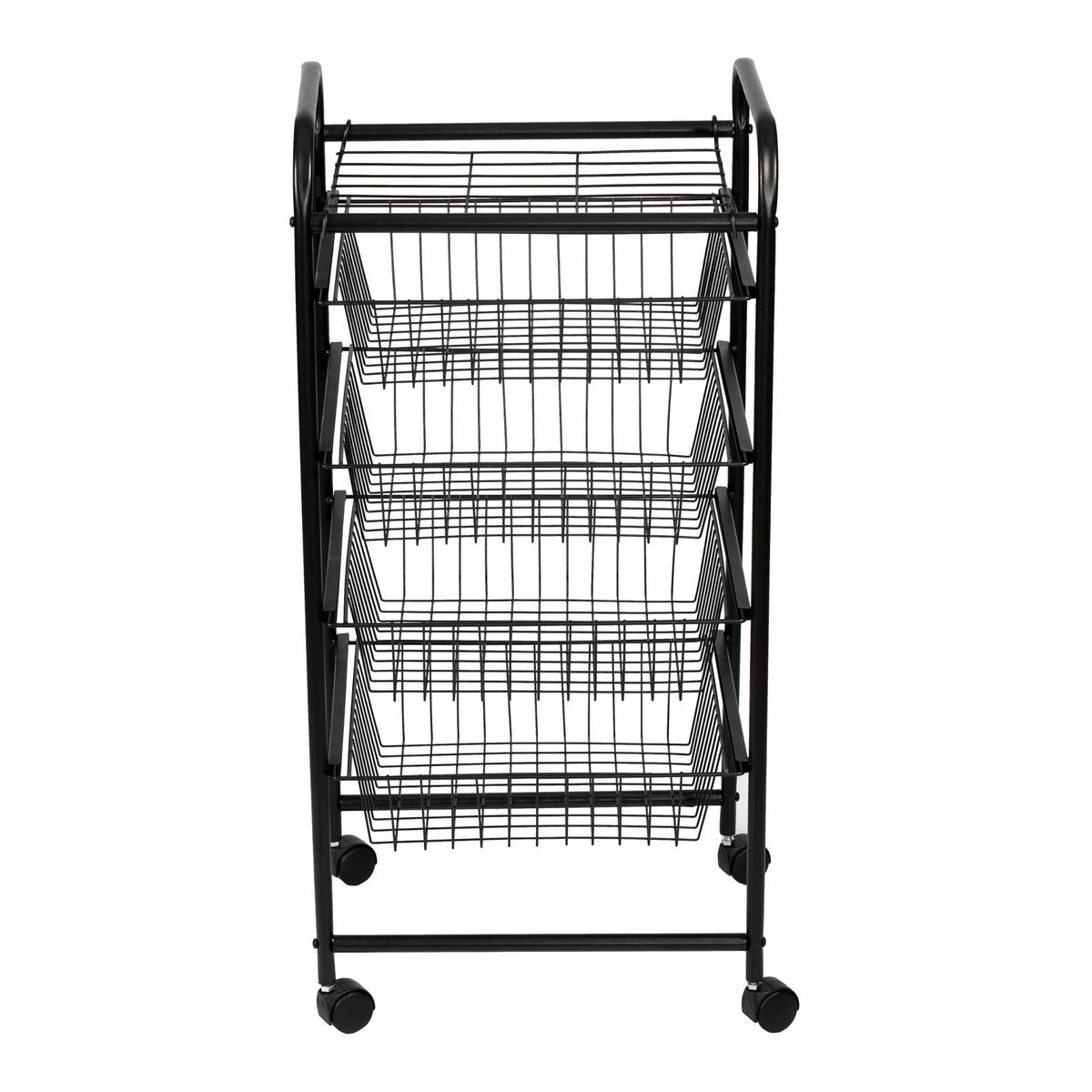 SERVIERWAGEN Rudbjerg - Schwarz, Kunststoff/Metall (41/87/31.5cm) - [en.casa]