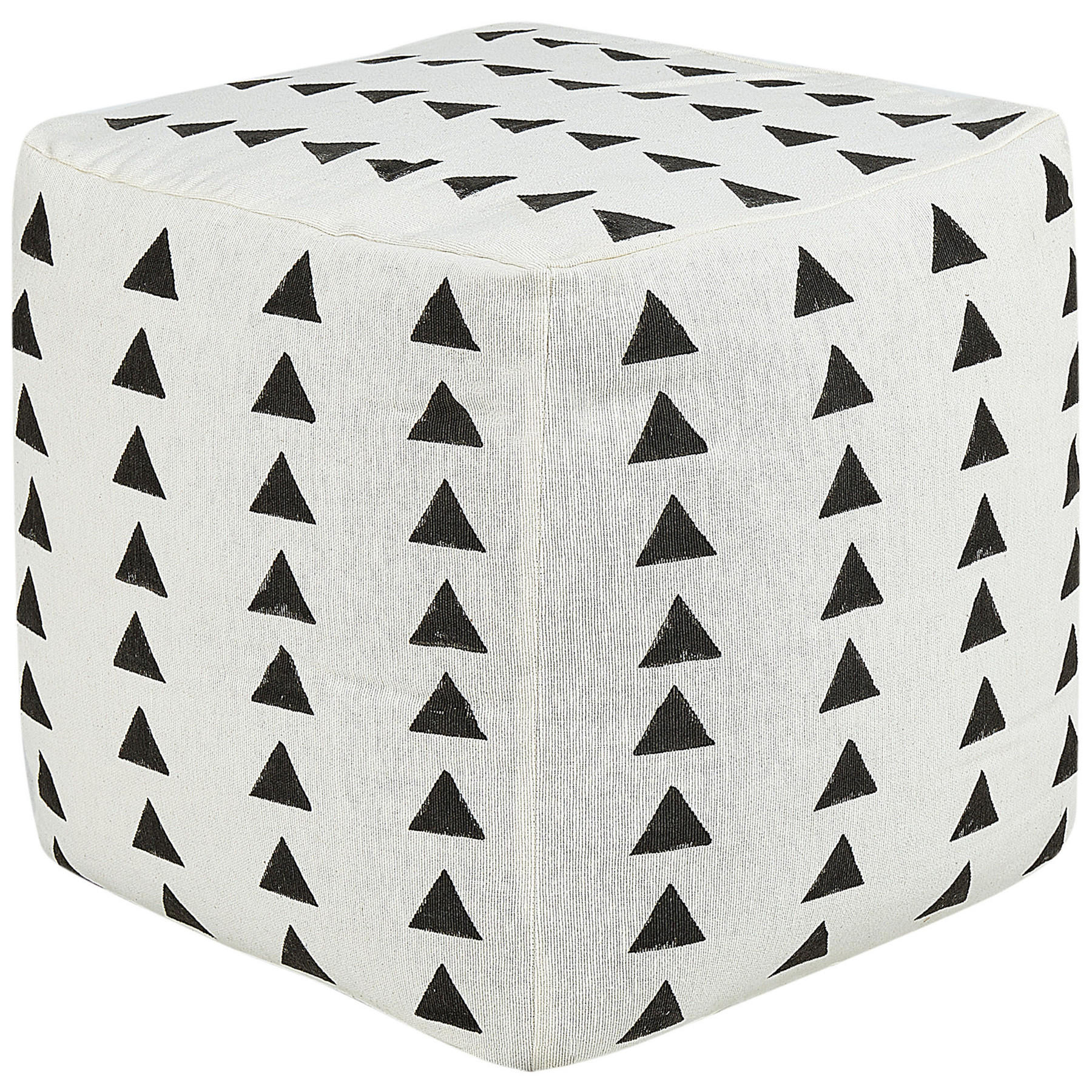 POUF Baumwolle Cremeweiß Tarodi - Weiß, Textil (45/45/45cm) - Beliani