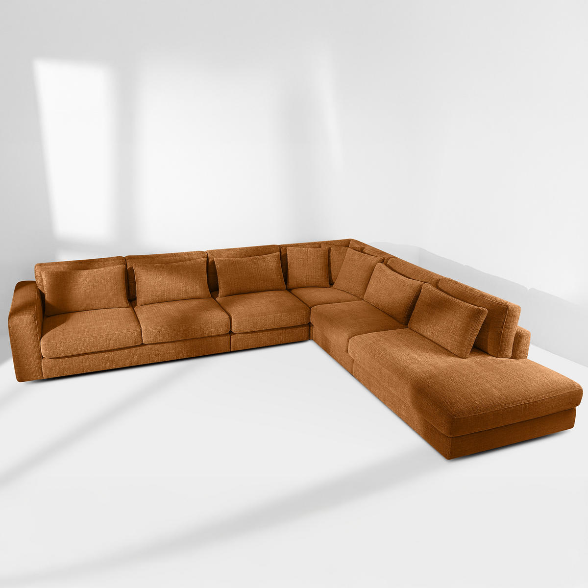 ECKSOFA XL rechts VERUS - Rot, Holz/Holzwerkstoff (377/328cm) - KONSIMO®
