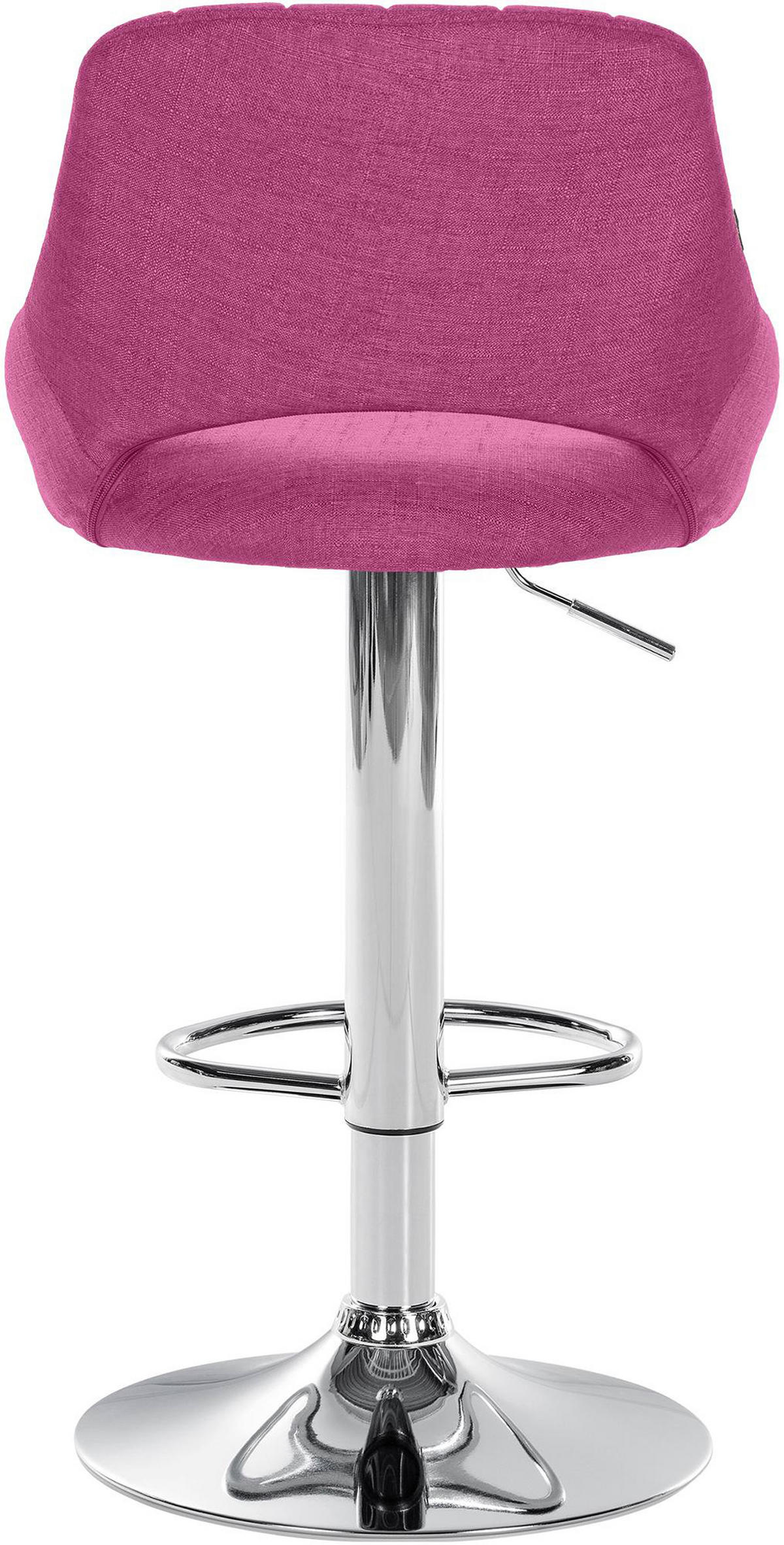 BARHOCKER 2er Set Milos Stoff C lila - Chromfarben/Lila, Textil/Metall (47/106/48cm) - TPFLiving