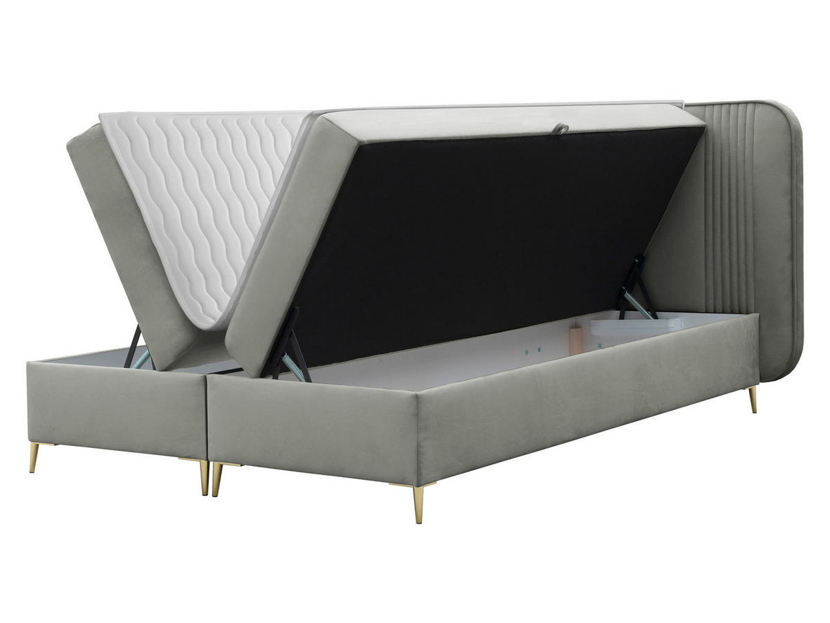 BOXBETT Fandy - Goldfarben/Grün, Holz/Textil (120/200cm) - MIRJAN24
