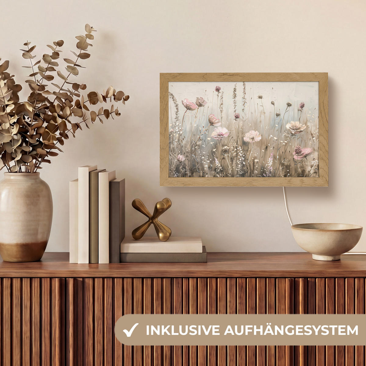 STOLNÁ LAMPA Kvety - Ružová - Moderné - Béžová 30x20 cm - farba akácie, kompozitné drevo (8/30/20cm) - OnlyWow