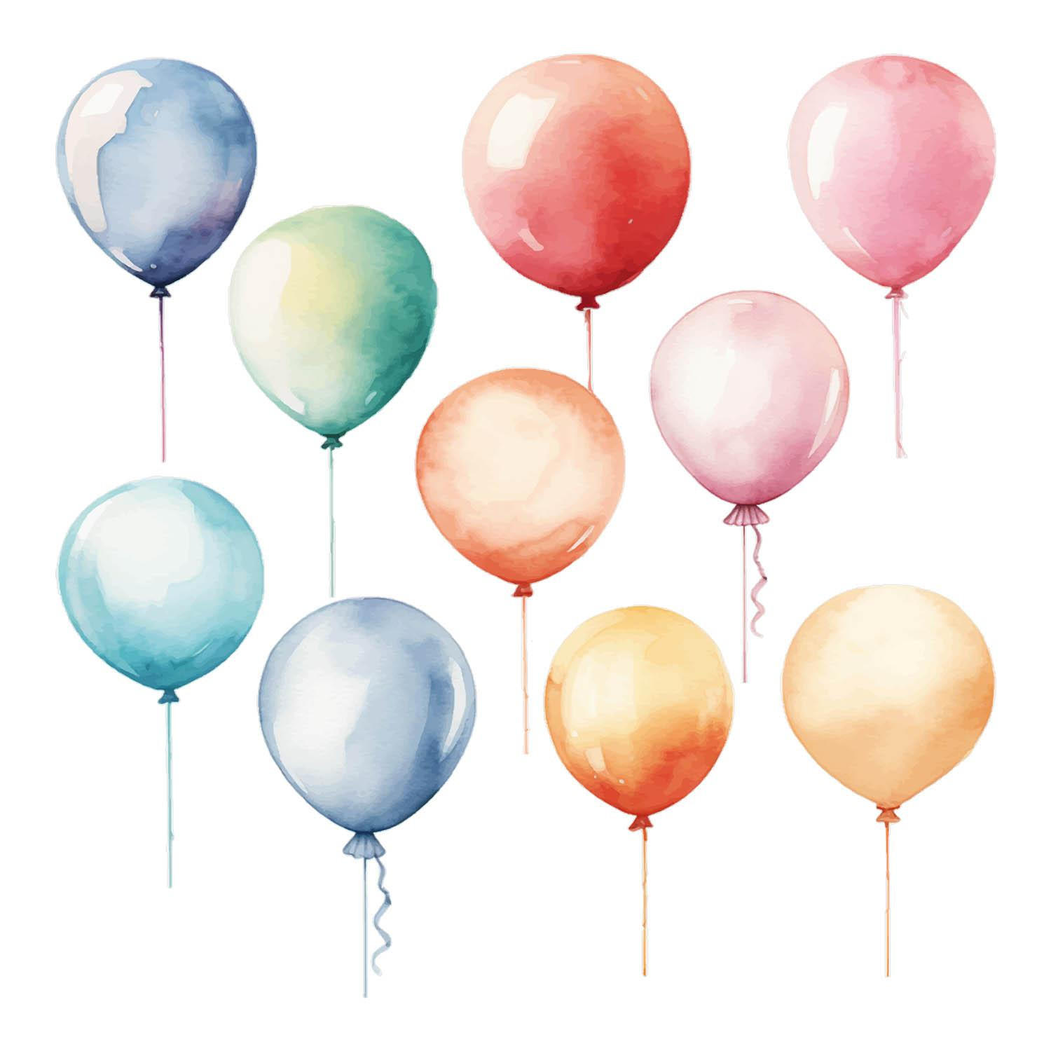 WANDAUFKLEBER 60x70cm - Bunte Luftballons - Multicolor, Kunststoff (60/70/0.1cm) - Wallfluent