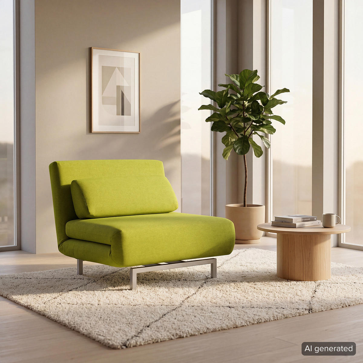 SCHLAFSESSEL - Silberfarben/Limette, Textil/Metall (92/78/85cm) - home24