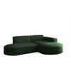 ECKSOFA Palma Xs Ottomane Opera Velvet - Grün, Holzwerkstoff/Textil (236/165cm) - Fun Möbel