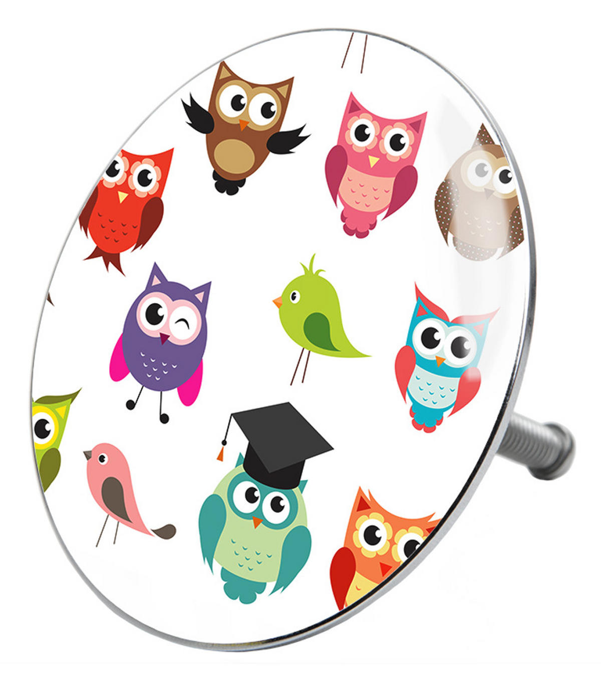 BADEWANNENSTÖPSEL Owl - Weiß, Metall (8/10/10cm) - Sanilo