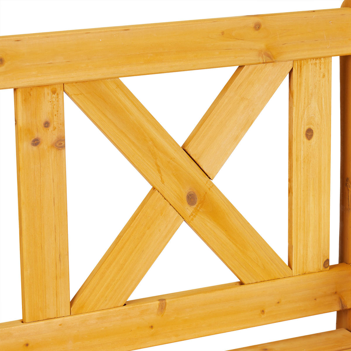 GARTENBANK - Hellbraun, Holz (115/85/60cm) - Relaxdays
