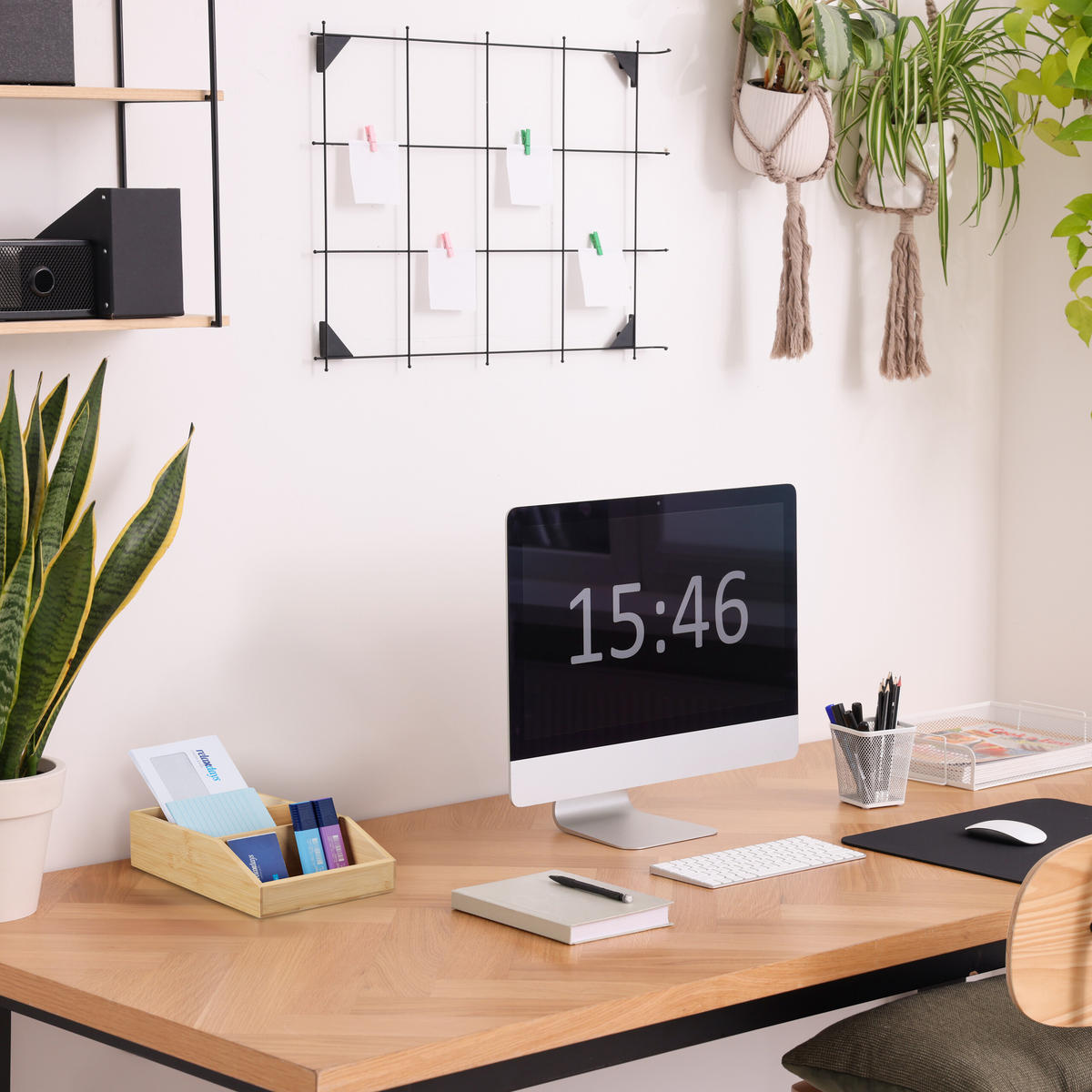 SCHREIBTISCHORGANIZER - Hellbraun, Holz (25.5/15.5/9cm) - Relaxdays