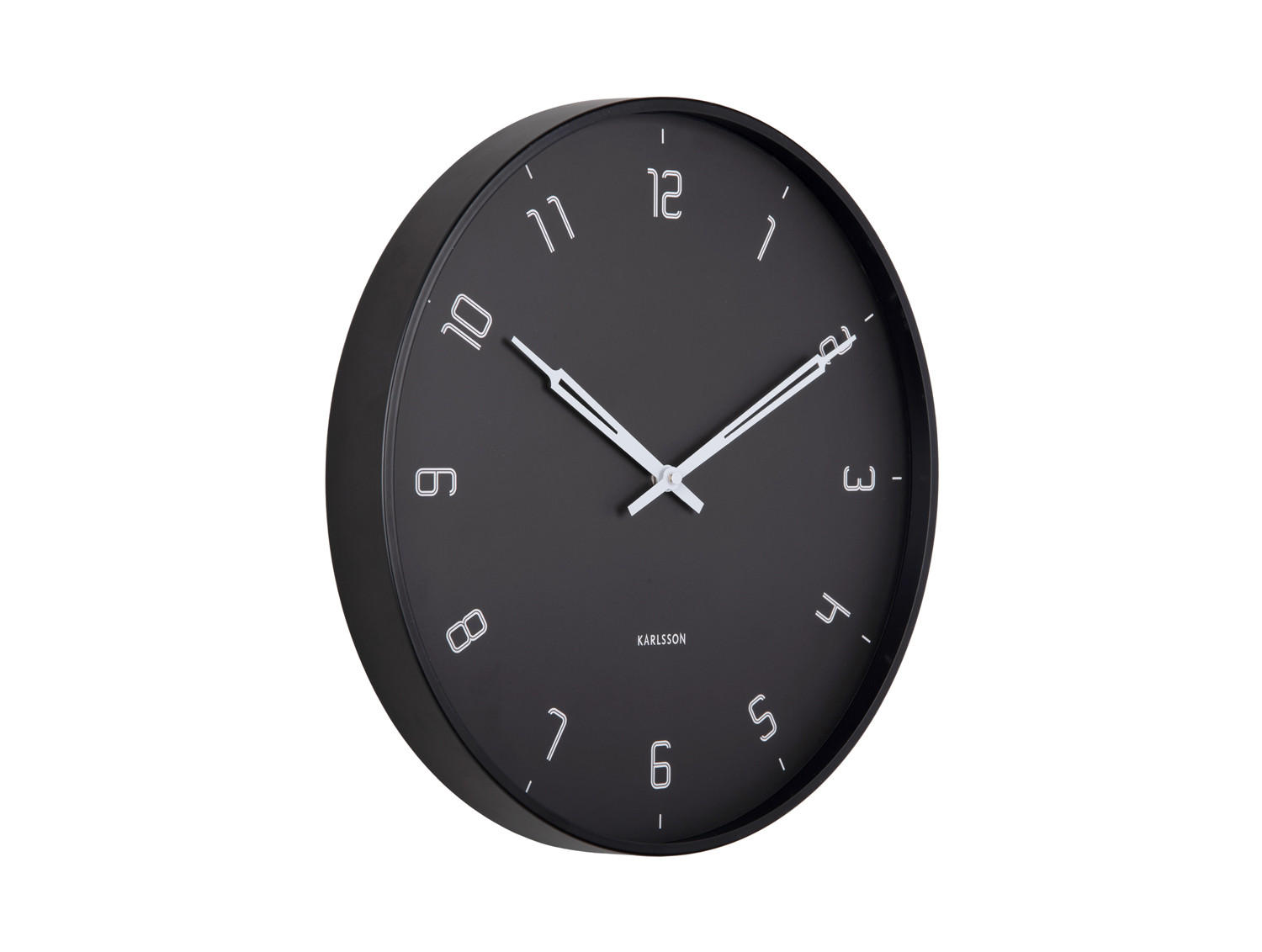 Karlsson Wanduhr Schwarz 40x40x4.5 cm