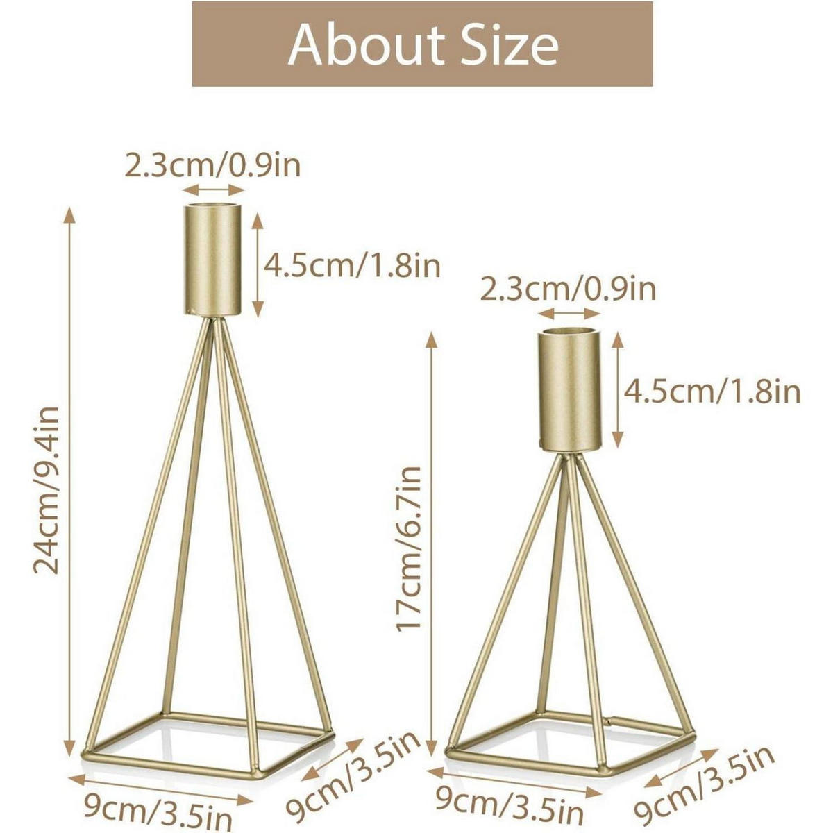 KERZENSTÄNDER 2er Set Metall Gold - Goldfarben, Metall (9/24/9cm)