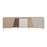 LOWBOARD Viste braun / weiß hochglanz 180 / 40 / 56cm - Ecru/Weiß Hochglanz, Holz/Holzwerkstoff (180/56/40cm) - Furnival