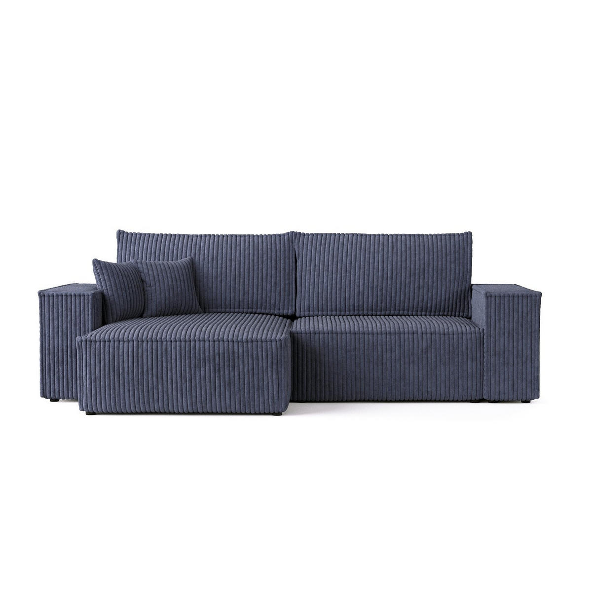 ROHOVÁ SEDAČKA CAVO, textil, Námořnická modrá - černá/tmavě modrá, dřevo/kompozitní dřevo (255/148cm) - AltaBeds