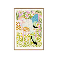 POSTER mit Rahmen Jenny Liz Rome - Quiet in the Garden 2 - Eichefarben/Multicolor, Holz/Papier (70/100cm) - Poster&Frame
