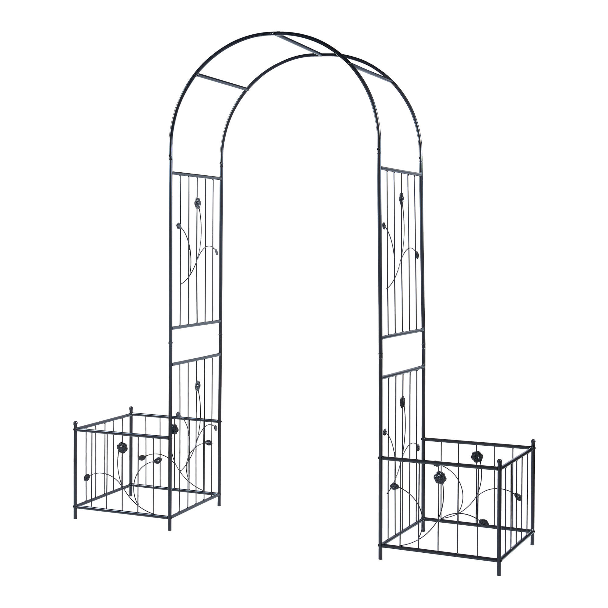 ROSENBOGEN Barisciano - Schwarz, Metall (202/220/50cm) - casa.pro