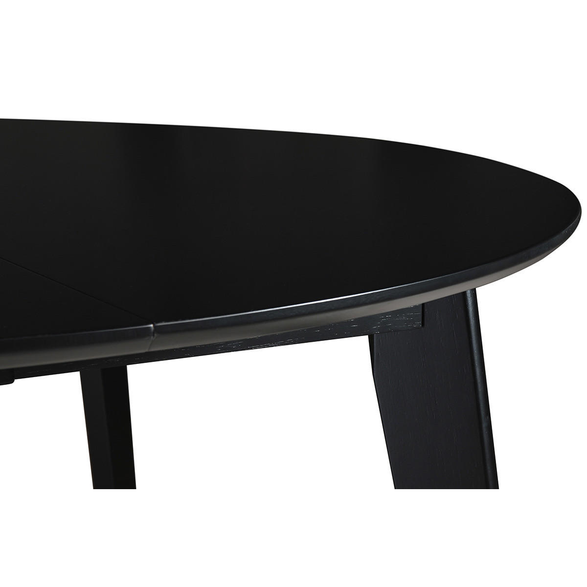 ESSTISCH Design Rund Ausziehbar Schwarz L120-150 LEENA - Schwarz, Holz (150/120/75cm) - Miliboo