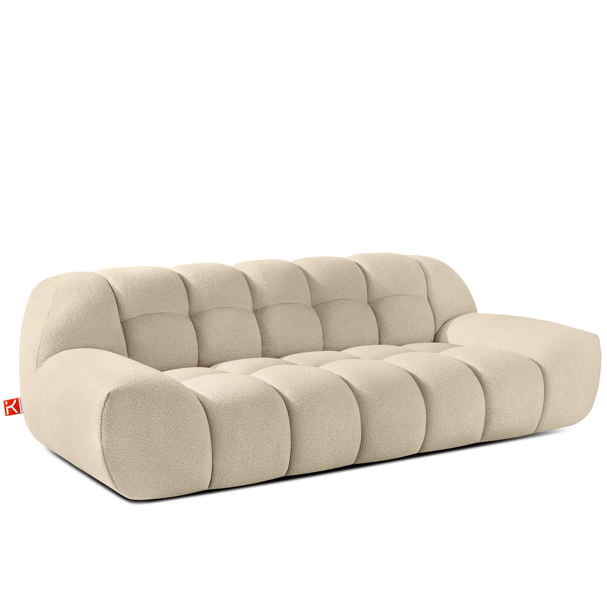 SITZGARNITUR VENA Bouclé, Hellbeige - Beige, Holz/Textil (65/38/65cm) - KONSIMO®