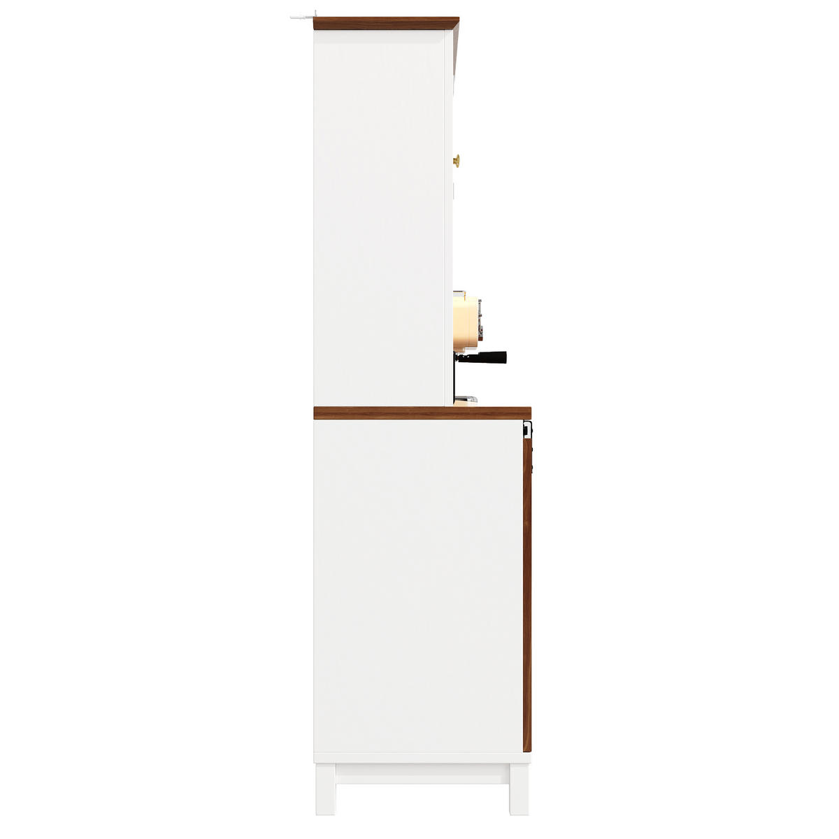 GESCHIRRSCHRANK aus MDF, Metall & Glas 104x40x180cm in Weiß mit LED - Weiß, Holzwerkstoff (104/180/40cm) - Modfu