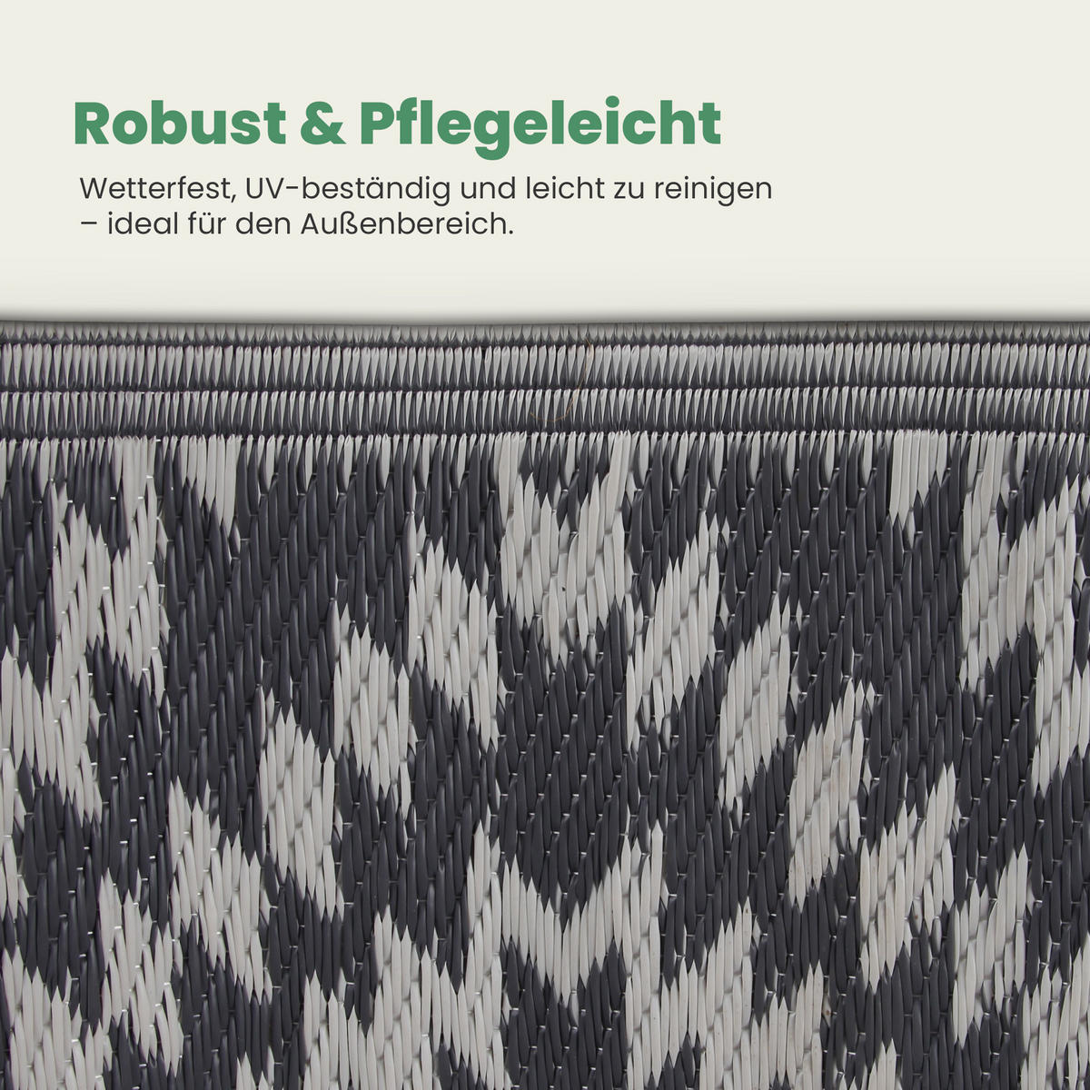 OUTDOORTEPPICH Teppich Wetterfest und UV-Beständig ( 80x250cm / Karo ) für Garten, Balkon, Terrasse - Grau, Kunststoff (80/250cm) - Bestlivings