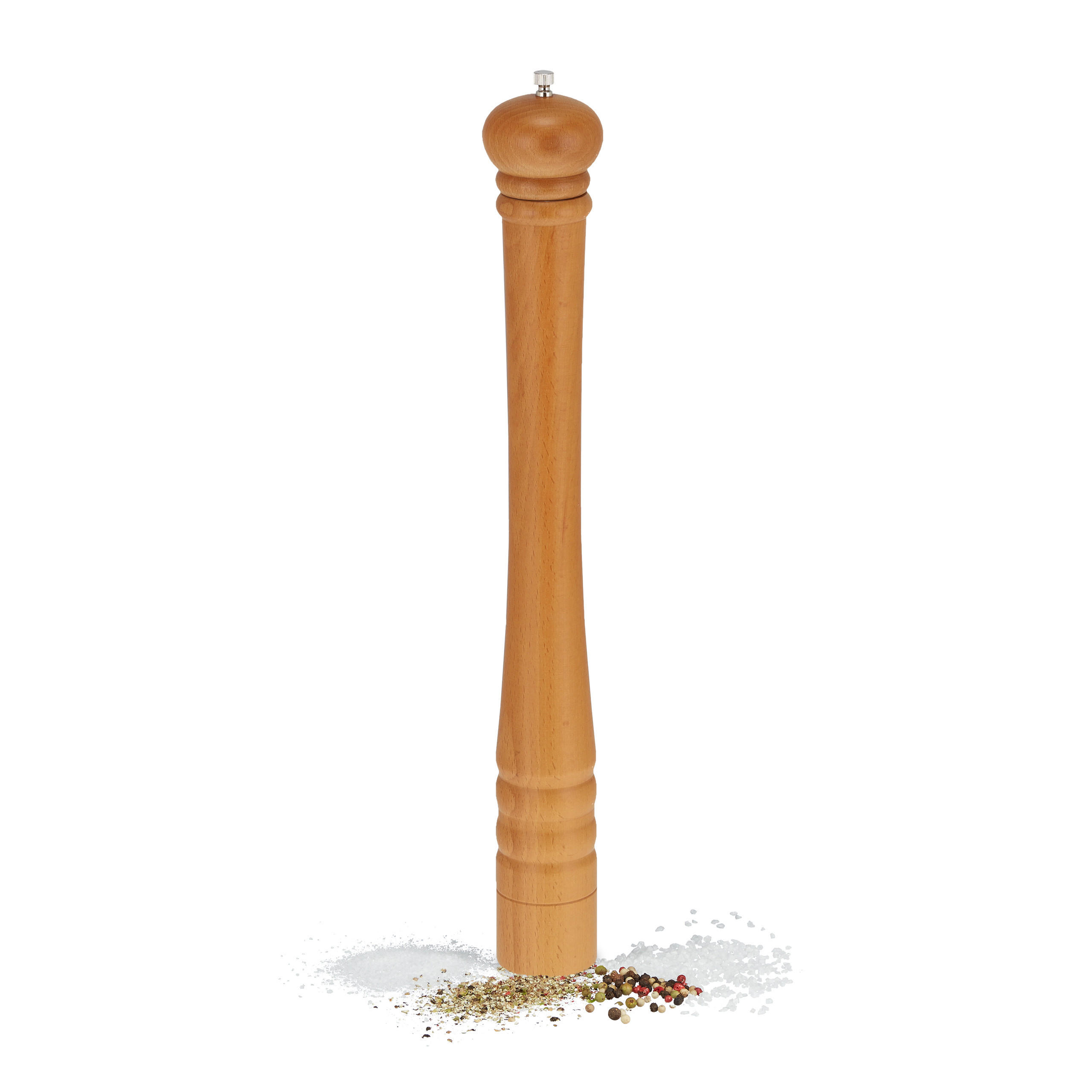 Relaxdays MLÝNEK Přírodní bukové dřevo keramický mlýnek 51,5 cm