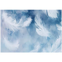 FOTOTAPETE Federn Abstrakt Blau 150x105 cm - Multicolor, Papier (150/105cm) - Wallarena