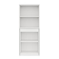 SCHREIBTISCH Weiß 130/51/137 cm klappbar mit Regal und 4 offenen Fächern - Weiß, Holzwerkstoff (130/51/137cm) - PANGIVO