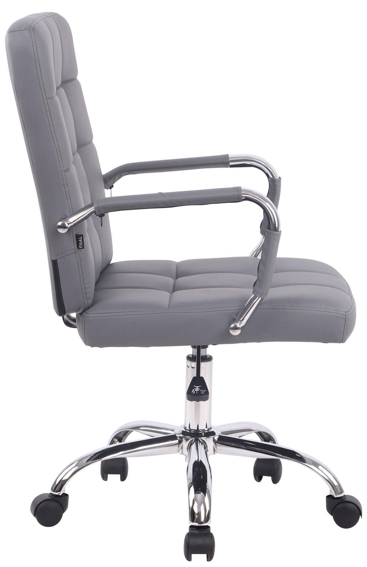 BÜROSTUHL Deal V1, Kunstleder Grau - Grau, Textil/Metall (56/104/62cm) - TPFLiving