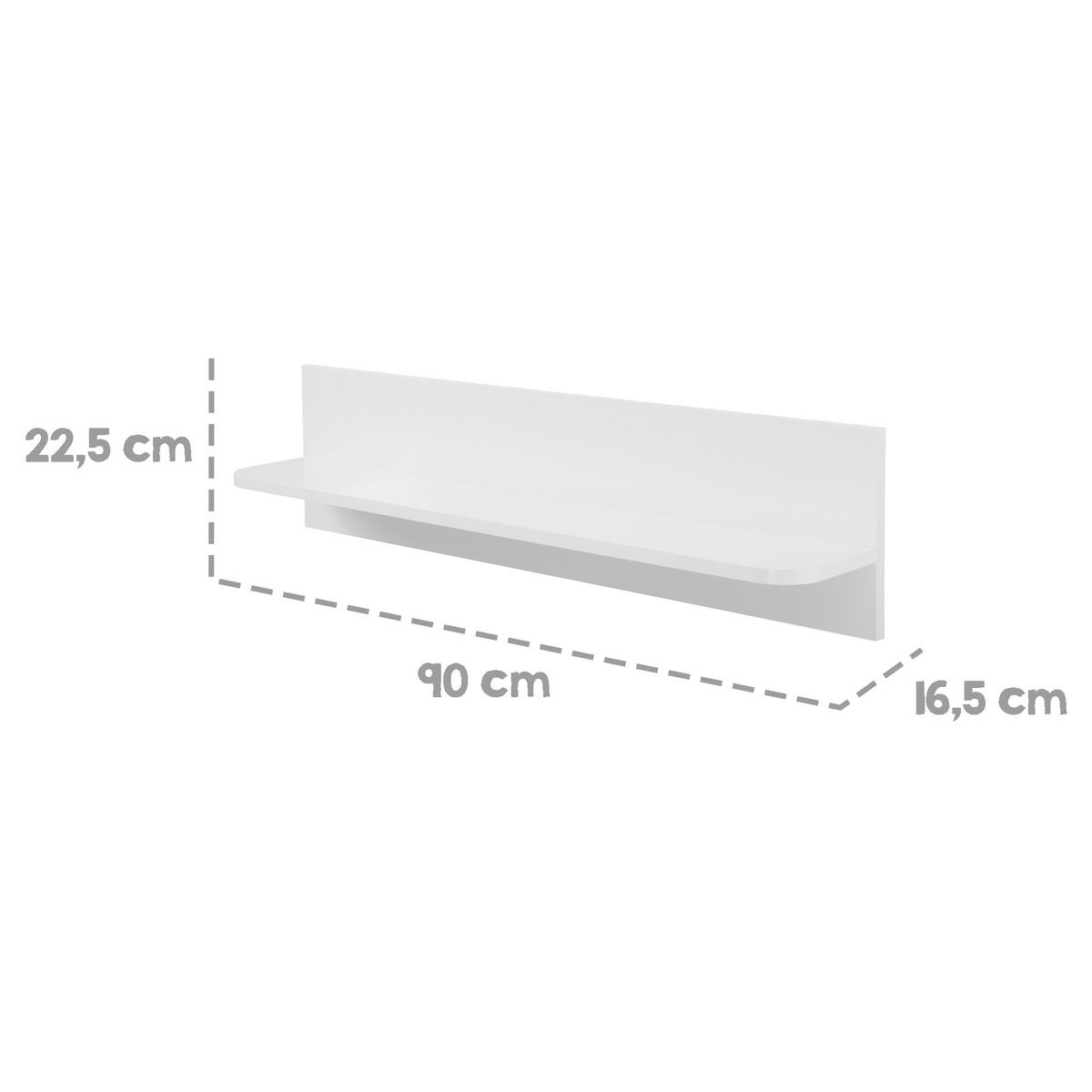 WANDREGAL Retro 2 - Weiß, Holzwerkstoff (90/22.5/16.5cm) - Roba